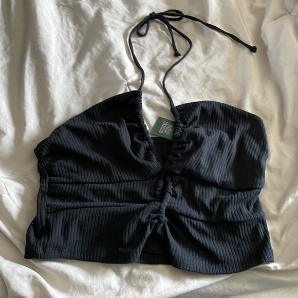 wild fable Tops - Midriff black tie around neck